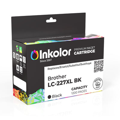 Brother LC-227XLBK kompatible Tintenpatrone Schwarz, 1200 Seiten Kapazität, hochwertige Druckqualität, ideal für Büro und Zuhause.