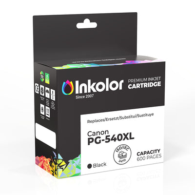 Alt Tag: Canon PG-540XL kompatible Tintenpatrone Schwarz – Inkcolor Premium Inkjet Cartridge, Black, Kapazitaet 600 Seiten