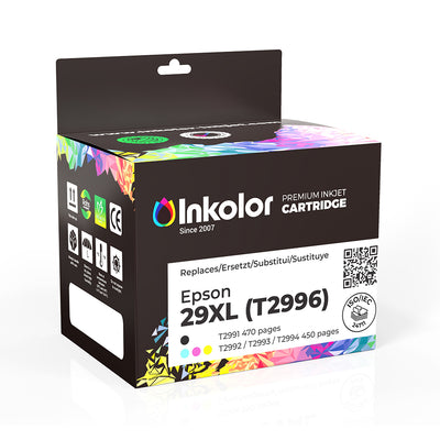 Epson 29XL (T2996) Multipack kompatible Tintenpatronen Schwarz, Cyan, Magenta, Gelb Verpackung