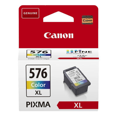 Canon CL-576XL Tintenpatrone Color in Verpackung, hohe Druckkapazität und lebendige Farben, ideal für Büro und Zuhause.