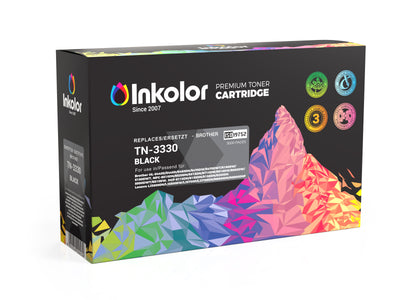 Brother TN-3330 kompatibler Toner Schwarz InkOlor Premium Tonerkartusche schwarz, ersetzt Brother TN-3330, bis zu 3.000 Seiten