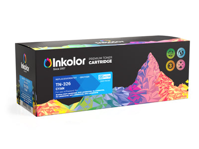 Alt Tag: Brother TN-326C kompatibler Toner Cyan kompatible Cyan-Tonerkartusche in Box, Premium Druckqualitaet fuer Brother Drucker