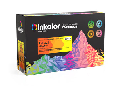 Alt Tag: Brother TN-321Y kompatibler Toner Gelb Ersatzkartusche, Gelbtoner kompatibel fuer Brother Drucker, 1.500 Seiten, Premium Toner