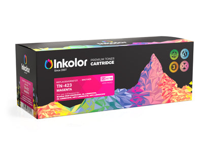Brother TN-423M kompatibler Toner Magenta Inkolor Premium Toner Cartridge TN-423 Magenta Ersatztoner fuer Brother Drucker