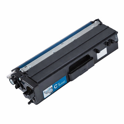 Alt Tag: Brother TN-910C kompatibler Toner Cyan Kartusche, Cyan Toner fuer Brother Drucker, bis zu 9.000 Seiten, professionelle Druckqualitaet