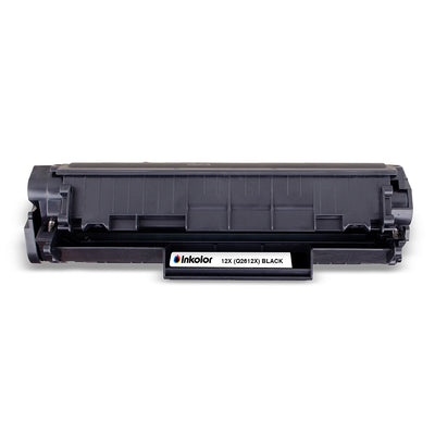 Alt Tag: HP 12X (Q2612X) kompatibler Toner Schwarz, schwarze Tonerkartusche fuer Laserdrucker, bis 3.000 Seiten, klare Texte und Grafiken
