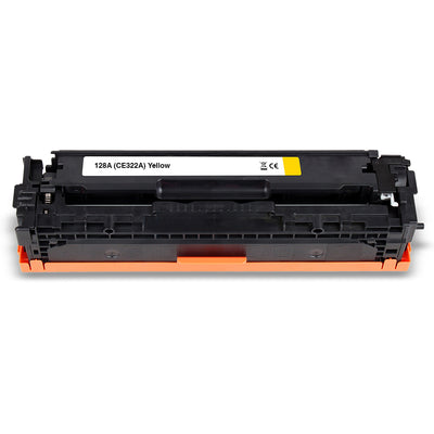 Alt Tag: HP 128A (CE322A) kompatibler Toner Gelb – kompatible Yellow Tonerkartusche, 1.300 Seiten, fuer brillante Farbdrucke
