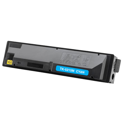 Kyocera TK-5215C kompatibler Toner Cyan Kartusche fuer Kyocera Drucker, leuchtendes Cyan, bis 15.000 Seiten, professionelle Druckqualitaet