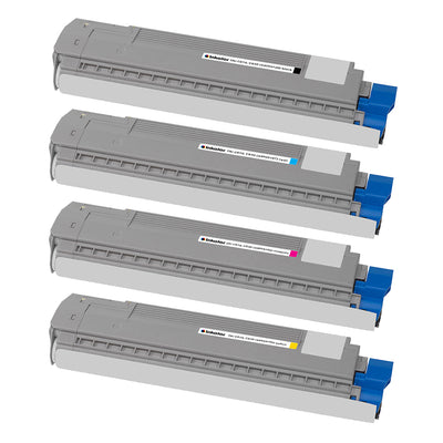 Alt Tag: Oki 44059108 Multipack kompatible Toner (44059108 + 44059107 + 44059106 + 44059105) kompatibles 4er Toner-Set CMYK