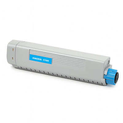 Oki 45862839 kompatibler Toner Cyan – Cyan-Tonerkartusche fuer Oki-Drucker, hohe Druckqualitaet und bis zu 6.000 Seiten