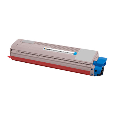 Oki 46471103 kompatibler Toner Cyan Kartusche, Cyan-Farbtoner fuer Oki Drucker, bis zu 7.000 Seiten, kosteneffizient