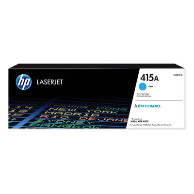 HP 415A (W2031A) Toner Cyan - kompatible Cyan Tonerkartusche fuer HP LaserJet, 2.100 Seiten ISO/IEC 19798, lebendige Farben