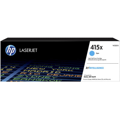 Alt Tag: HP 415X (W2031X) Toner Cyan LaserJet Tonerkartusche, cyan, hohe Reichweite bis 6.000 Seiten, professionelle Druckqualitaet