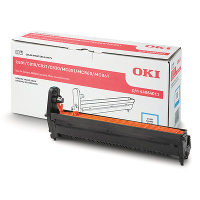 Oki 44064011 Bildtrommel - Drum Cyan vor Verpackung für scharfe Farbdrucke, geeignet für Oki-Drucker, 20.000 Seiten Kapazität