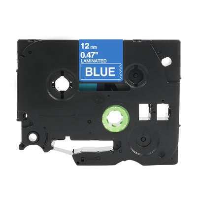 Brother Tze-535 kompatibles Beschriftungsband für P-Touch, 12mm, blaues Laminat, ideal für langlebige Beschriftungen.