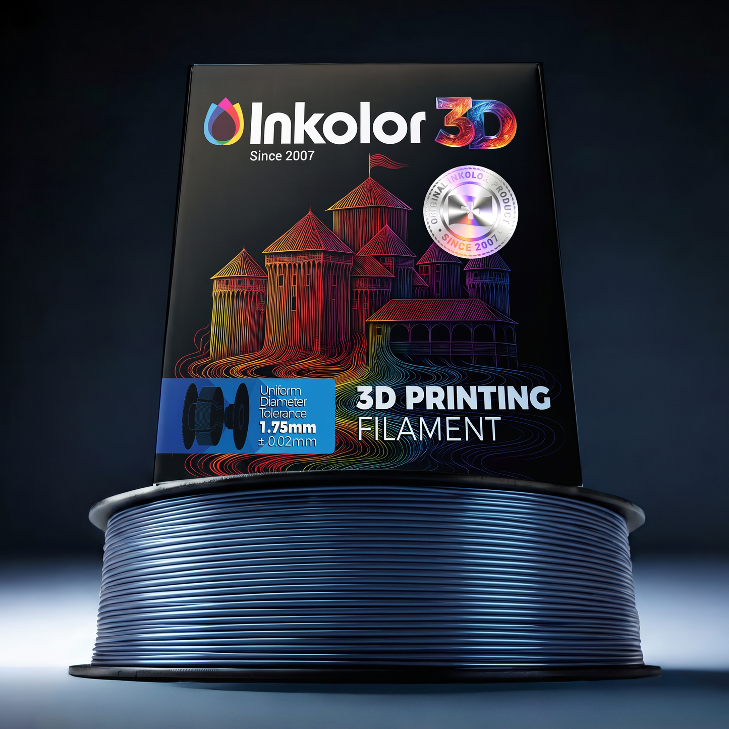 Filament d'impression 3D Inkolor PLA Cobalt 1.75mm 1Kg