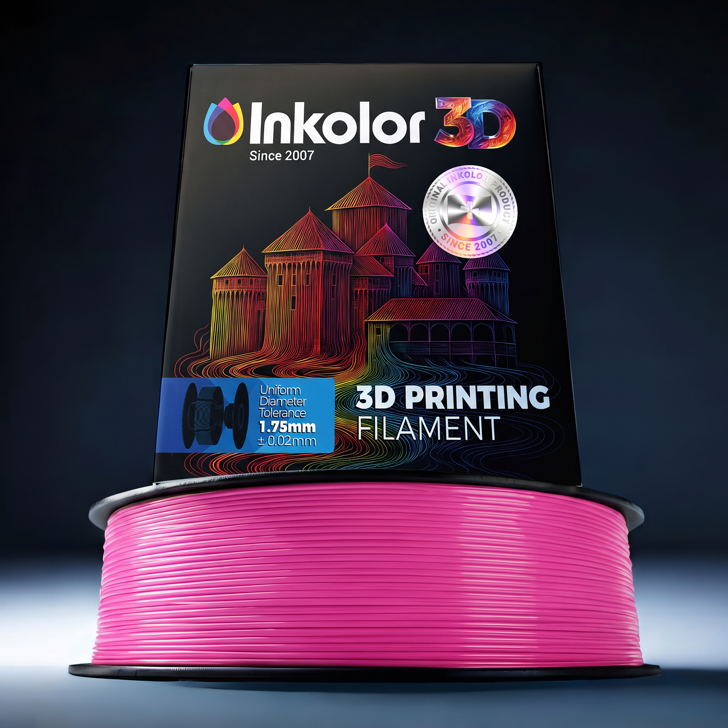 Inkolor PLA Fuchsia 1.75mm 1Kg 3D Printing Filament