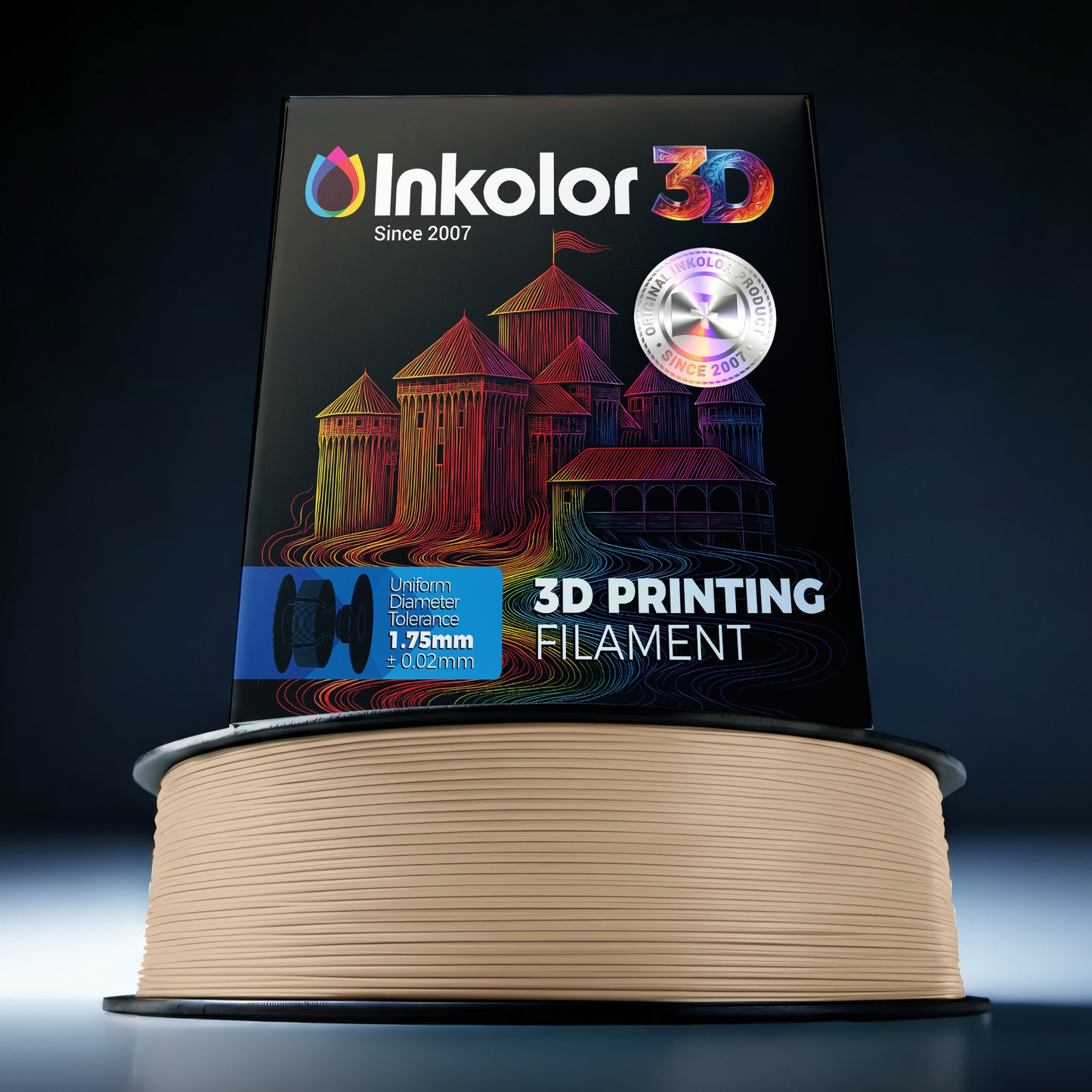 Filament Inkolor PLA Chêne Mat 1,75 mm 1 kg pour impression 3D