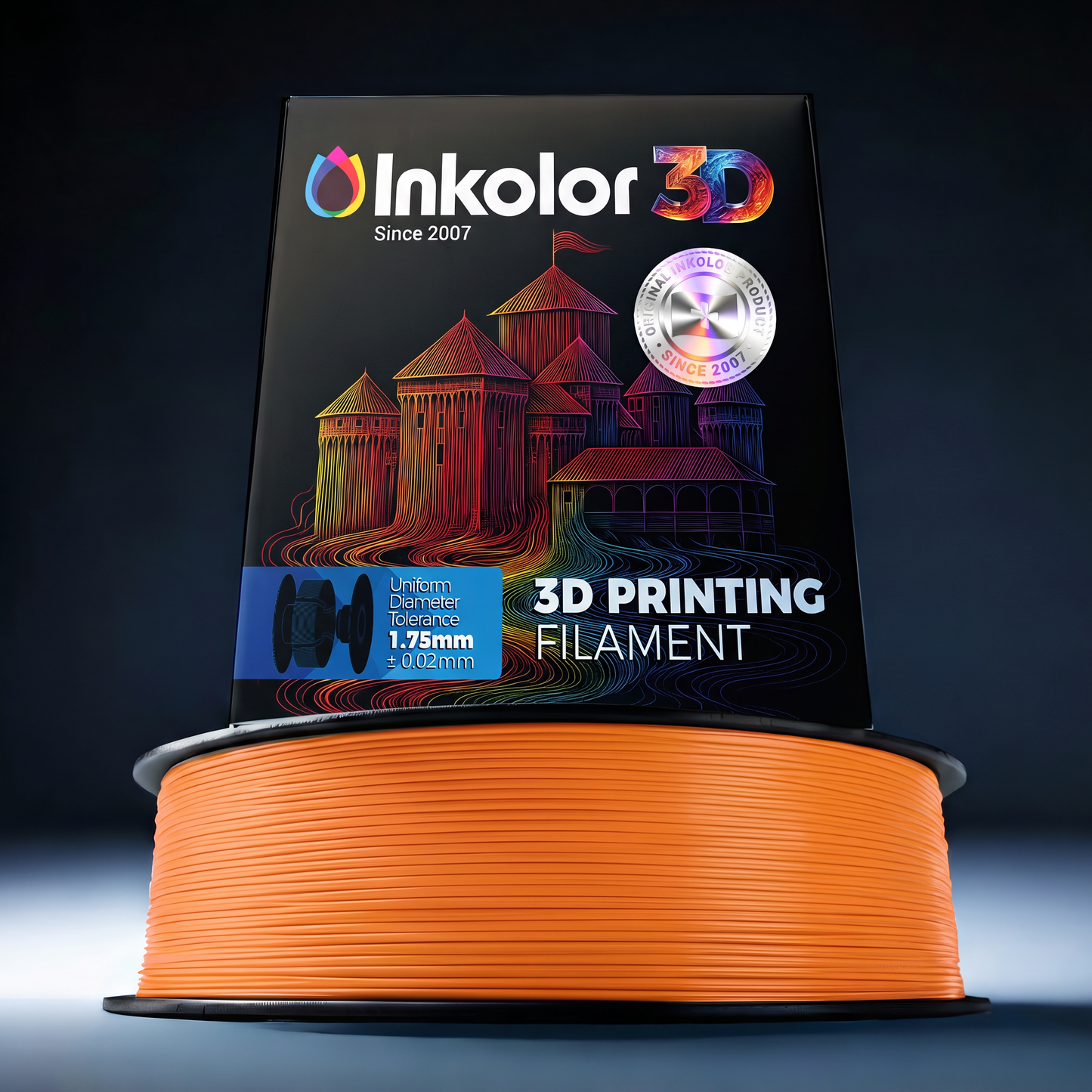 Filament d'impression 3D Inkolor PLA Mat Mandarin 1.75mm 1Kg