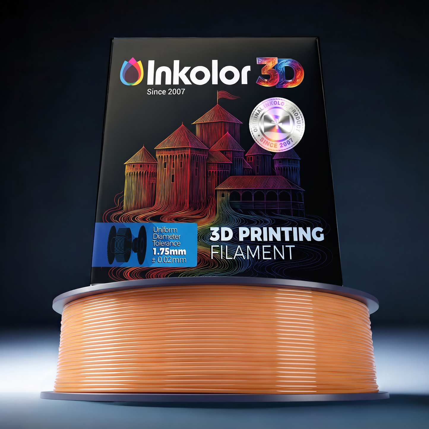 Inkolor PLA Classic Solar Orange 1.75mm 1Kg 3D Printing Filament