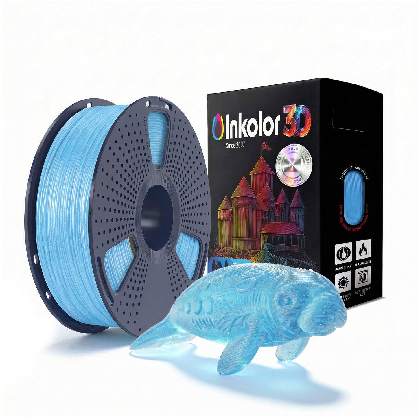 Inkolor PLA Twinkling Filament 1.75mm 1Kg 3D Printing Filament