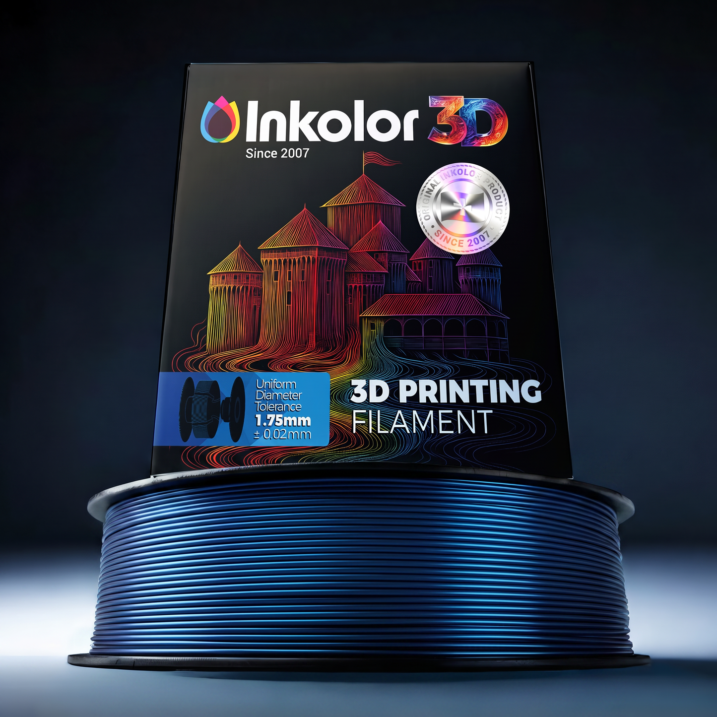 Inkolor Metallic PLA Sapphire Steel 1.75mm 1Kg 3D-Druck Filament