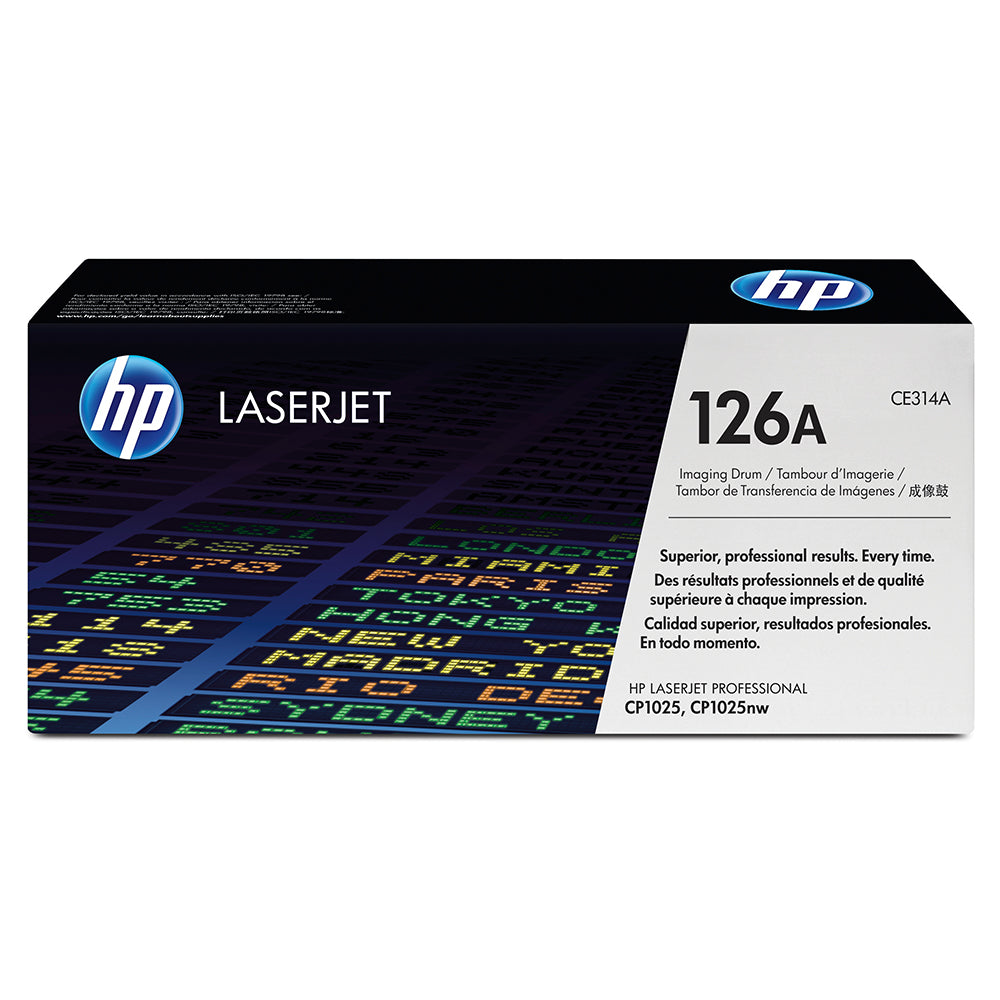 HP 126A (CE314A) LaserJet imaging drum box for high-quality, consistent printing with up to 14,000 pages capacity.