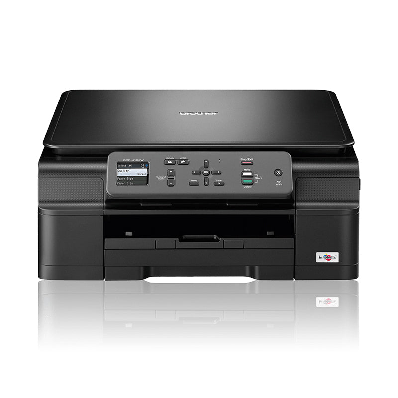 Brother DCP-J172W compact inkjet multifunction printer with wireless printing, ideal for home use. Features printing, scanning, and copying.
