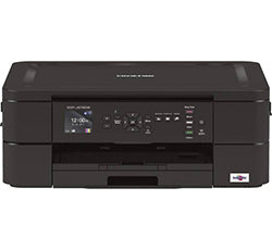Brother DCP-J572DW inkjet multifunction printer with print, scan, copy functions, wireless connectivity, and mobile printing support.