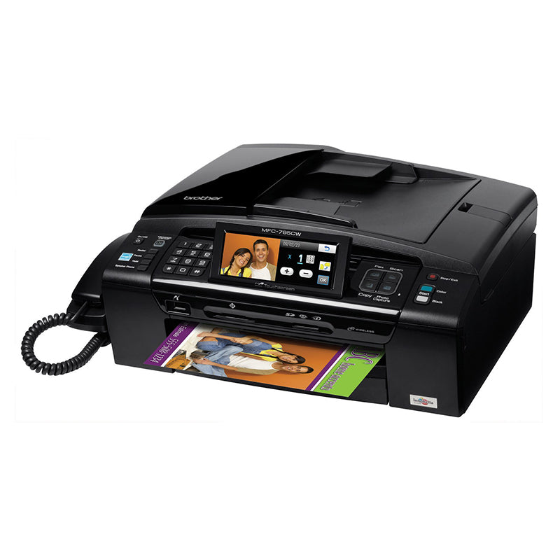 Brother MFC-795CW multifunction inkjet printer with touchscreen and wireless connectivity for printing, scanning, copying, and faxing.