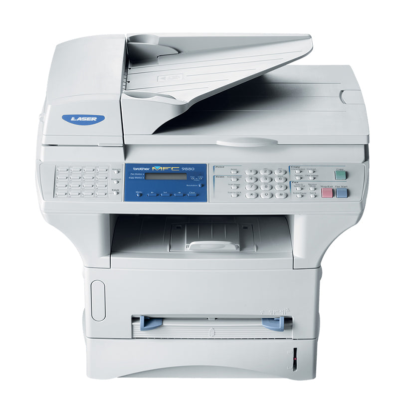 Brother MFC-9880 multifunction laser printer with print, copy, scan, fax features and 14 ppm speed.
