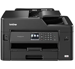 Brother MFC-J5330DW multifunctional inkjet printer with touchscreen, supporting print, copy, scan, duplex, and fax features.