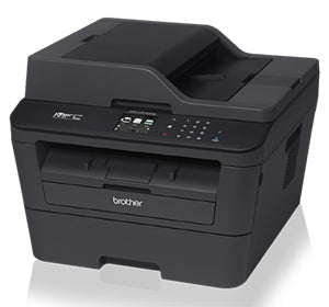 Brother MFC-L2740DW multifunction monochrome laser printer for fast printing, copying, scanning, faxing, with duplex capability.