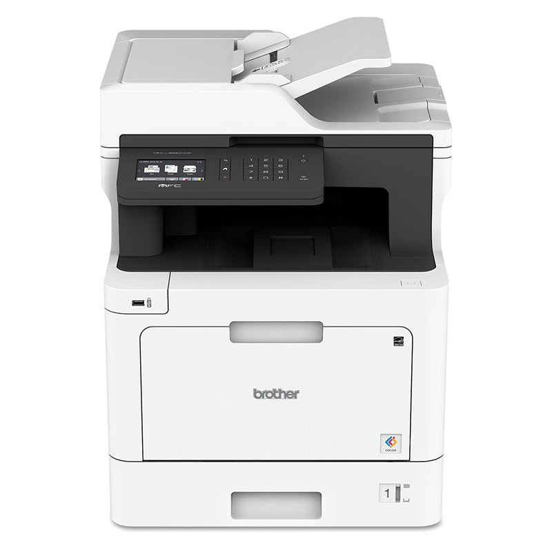 Brother MFC-L8610CDW color laser printer, ideal for office use, featuring duplex printing, scanning, copying, and faxing functionalities.