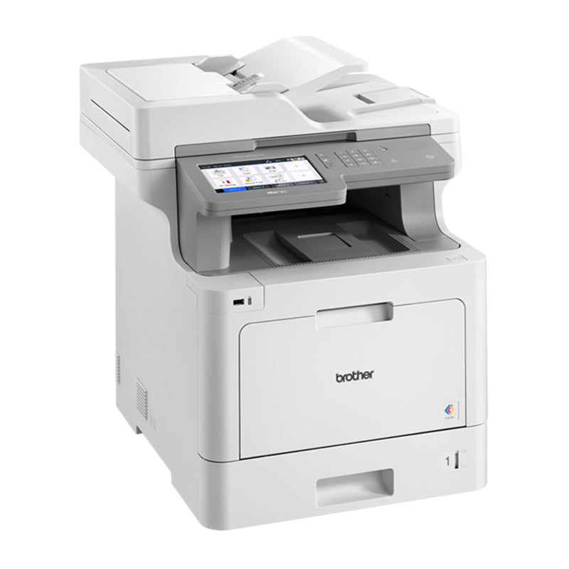 Brother MFC-L9570 multifunction printer with copy, scan, fax, and print features for office use, supports duplex and fast printing.