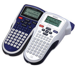 Compact Brother PT-1010 label printers with display and keyboard for home or office use, featuring thermotransfer printing technology.