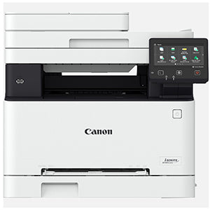 Canon I-Sensys MF-655CDW multifunction color laser printer with touchscreen display, ideal for small to medium office use.