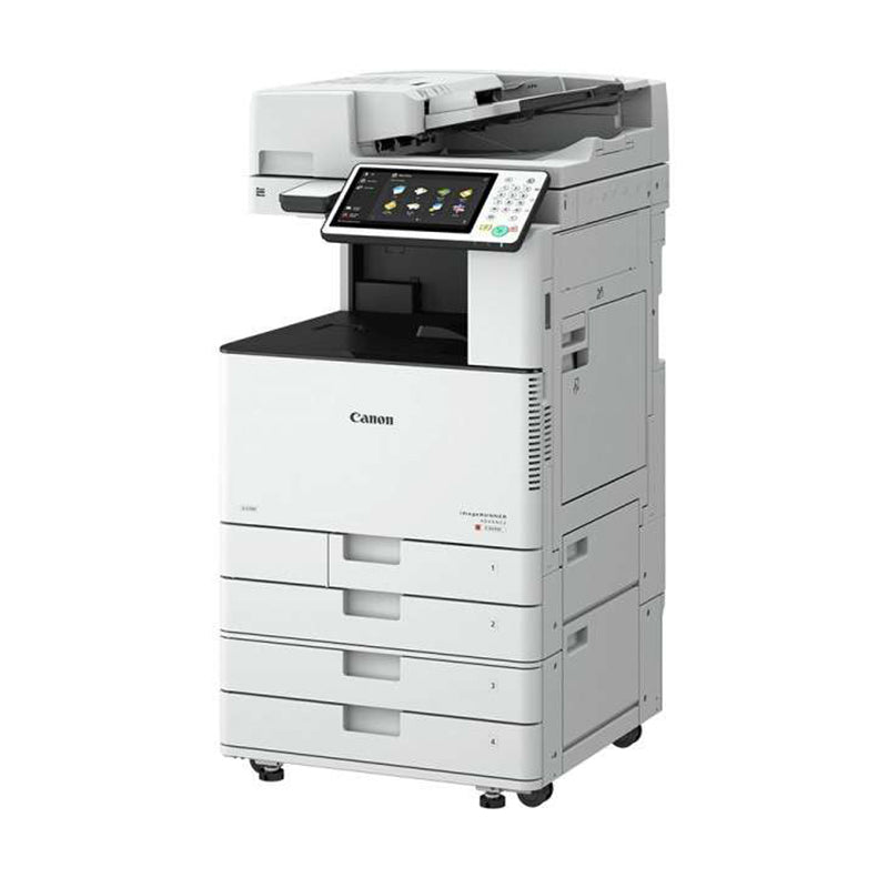 Canon imageRUNNER ADVANCE C3520i multifunctional color printer for office use with printing, copying, scanning, and optional faxing features.