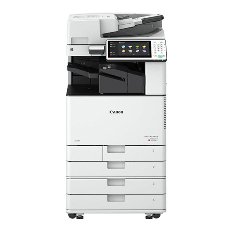 Canon imageRUNNER ADVANCE C3525i multifunctional printer for office use, featuring printing, copying, scanning, and optional faxing.