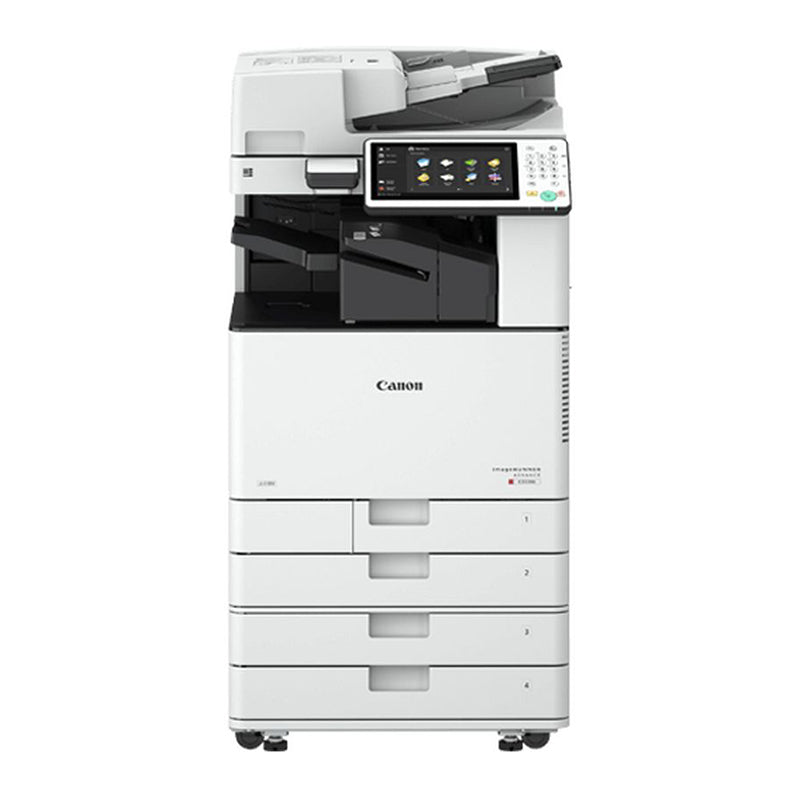 Canon imageRUNNER ADVANCE C3530i multifunction color printer for office use, featuring print, copy, scan, and optional fax capabilities.