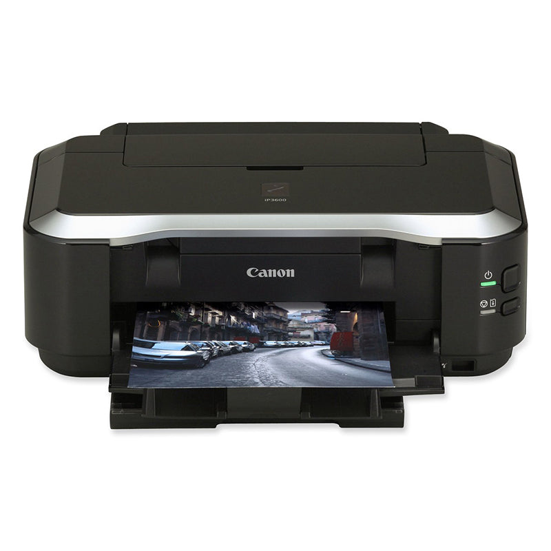 Canon PIXMA iP3600 inkjet printer with high-quality photo printing, featuring 9600 x 2400 dpi resolution and 5-color ink system.