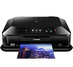 Canon PIXMA MG7150 inkjet printer with photo printout, showcasing multifunctional capabilities and high resolution.