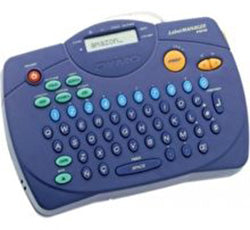 Dymo LabelManager 100 etikettendrucker mit benutzerfreundlichem QWERTZ-Tastaturlayout in blau, ideal für Büro- und Heimgebrauch.