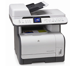 HP Color LaserJet CM1312NFi multifunction printer with scanning and faxing capabilities.