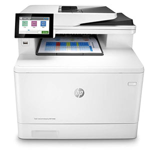 HP Color LaserJet Pro Enterprise MFP M480 multifunction printer with touchscreen for business efficiency