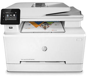 HP Color LaserJet Pro M283fdw multifunction color laser printer with touchscreen display.