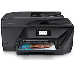 HP OfficeJet 6950 All-in-One Inkjet Printer with ADF and Duplex, printing color photo.