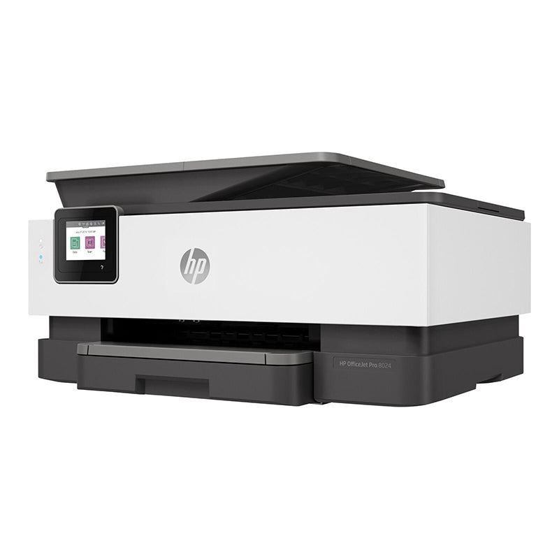 HP OfficeJet Pro 8024 multifunction printer for small offices and home use, featuring print, copy, scan, and fax capabilities.
