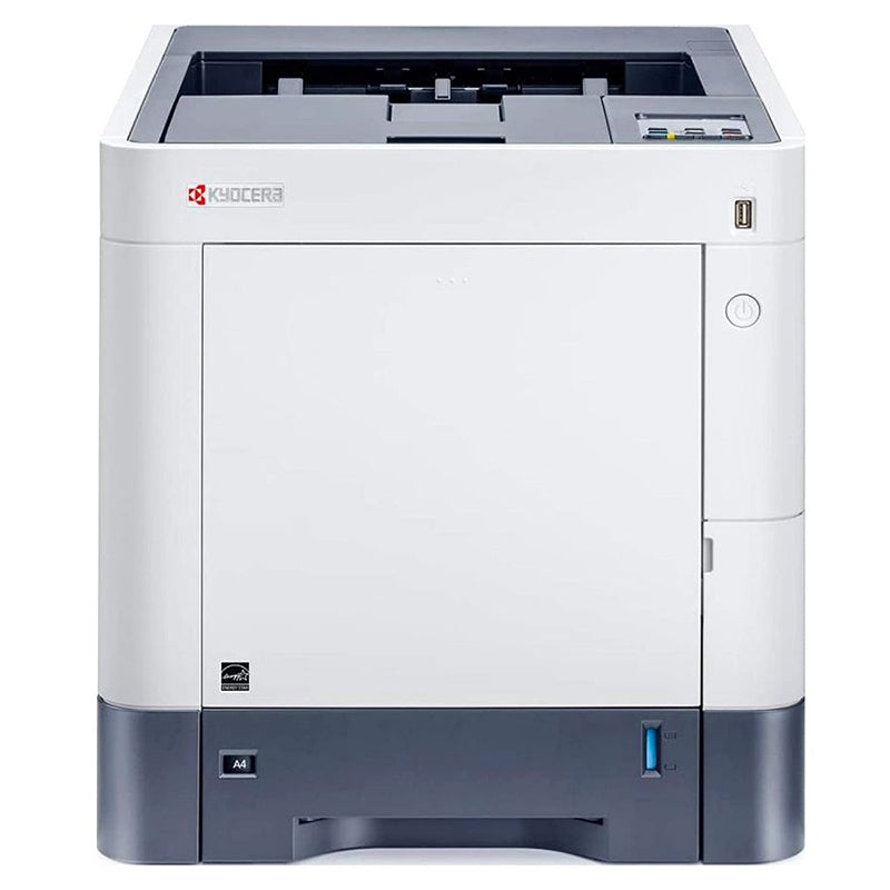 Kyocera Ecosys P6230cdn color laser printer with duplex printing and 1200 dpi resolution.