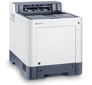 Kyocera Ecosys P6235cdn color laser printer with high efficiency, 35 ppm speed, 1200 dpi resolution, and duplex printing.